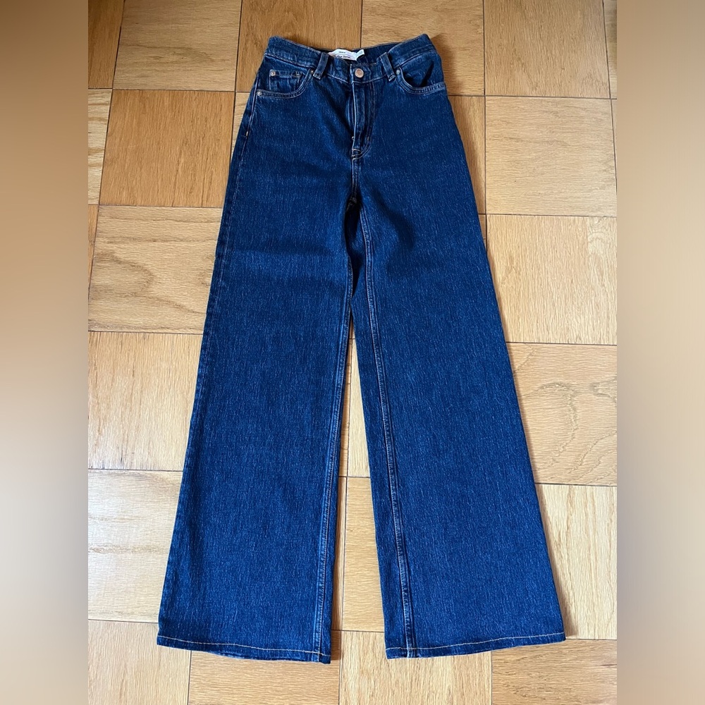 & Other Stories High Rise Wide Leg Blue Jeans